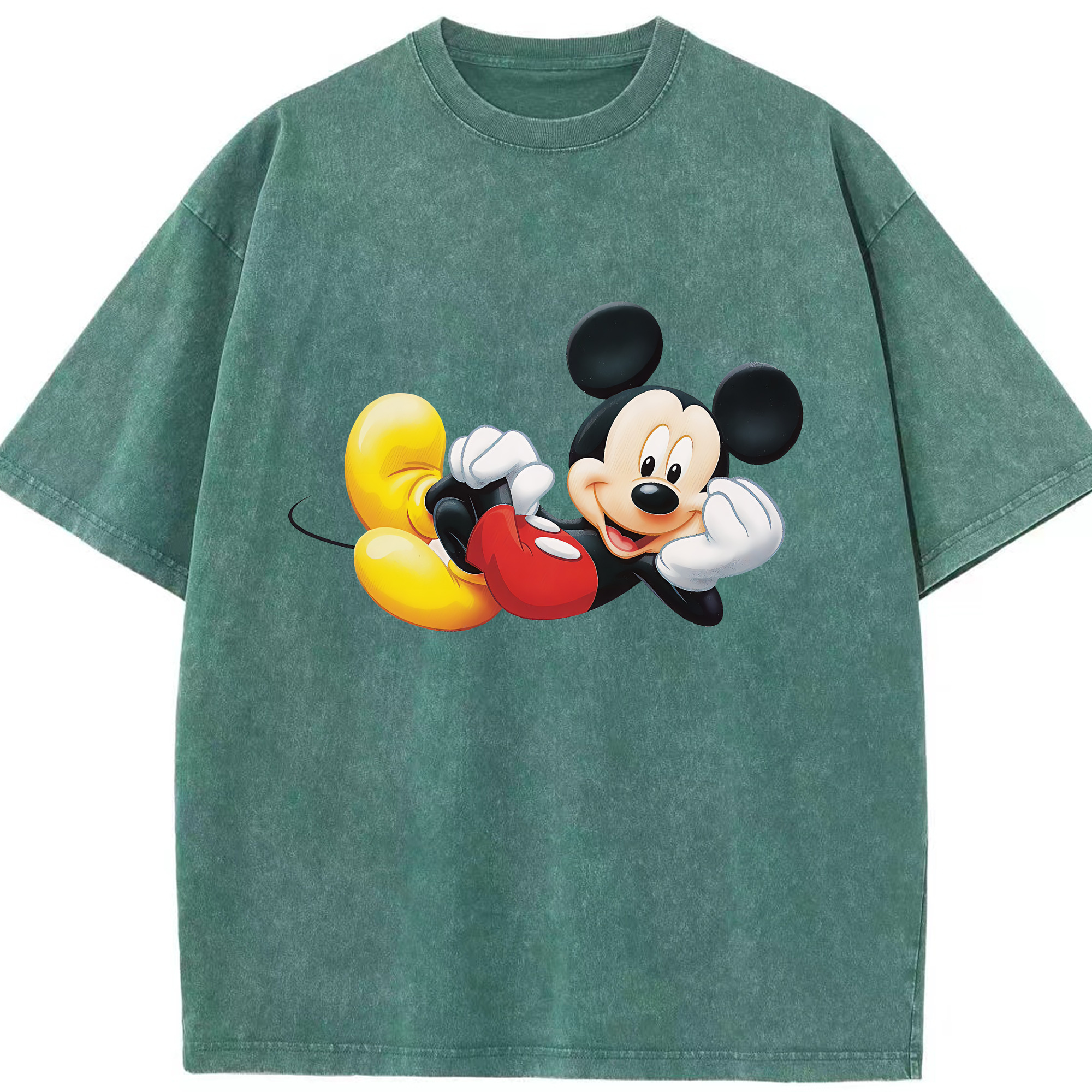 （画像用） ミッキーマウス Mickey Mouse 綿100% ヴィンテージ風 半袖Tシャツ（フロントプリント）
